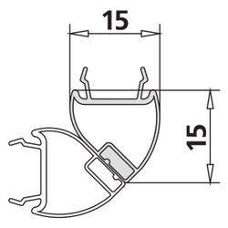 Kermi Magnetprofil 4719 23 R x1, 4604, 90 Grad rechts, 2000mm, für Eckeinstieg 2-teilig ... KERMI-2534972 4051484925583 (Abb. 1)