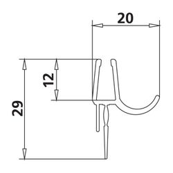 Kermi Dichtleiste x1, 4714, 985mm, Transparent, mit Wasserabpralleffekt, 2539353... KERMI-2539353 4051484928614 (Abb. 1)