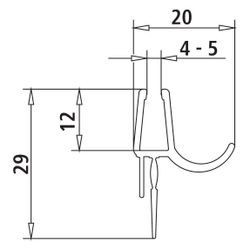 Kermi Dichtleiste x1, 4714, 985mm, Transparent, mit Wasserabpralleffekt, 2539353... KERMI-2539353 4051484928614 (Abb. 1)