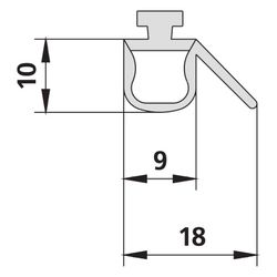 Kermi Dichtleiste TS2 waagerecht x3, 47104, 664mm/414mm/364mm, 2534108... KERMI-2534108 4051484923336 (Abb. 1)