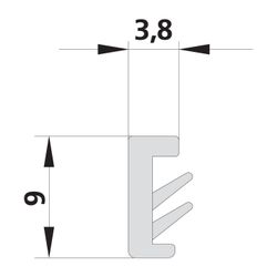 Kermi Dichtkeder x1, 5409, 1865mm, passend bis Serienhöhe 2000mm, 6034650... KERMI-6034650 4051484930426 (Abb. 1)
