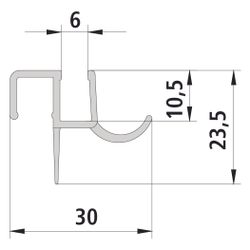 Kermi Dichtleiste 5500 08A x1, 5525, 985mm, kürzbar, mit Wasserabpralleffekt, 2535894... KERMI-2535894 4051484927761 (Abb. 1)