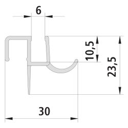 Kermi Dichtleiste 5500 08A x1, 5525, 985mm, kürzbar, mit Wasserabpralleffekt, 2535894... KERMI-2535894 4051484927761 (Abb. 1)