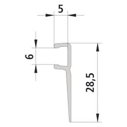 Kermi Glasabdichtung senkrecht 5500 09 x1, 5526, 2000mm für Flügel NIL2R/NID2R/NIC2R/NIH... KERMI-2535893 4051484927754 (Abb. 1)