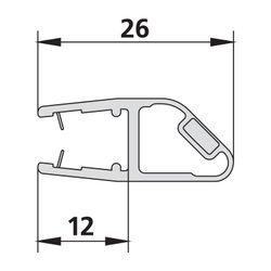 Kermi Magnetleiste 3270 20b x1, 6443, 90 Grad, 2000mm für Eckeinstieg links bis Serienhö... KERMI-2534096 4051484923237 (Abb. 1)