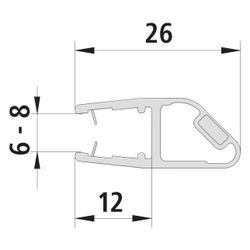 Kermi Magnetleiste 3270 20b x1, 6443, 90 Grad, 2000mm für Eckeinstieg links bis Serienhö... KERMI-2534096 4051484923237 (Abb. 1)