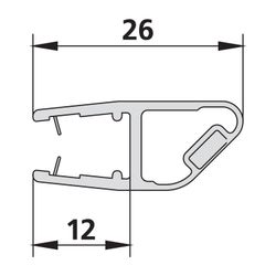 Kermi Magnetleiste 3270 21 x1, 6444, 90 Grad, 2000mm für Eckeinstieg rechts bis Serienhö... KERMI-2534097 4051484923244 (Abb. 1)