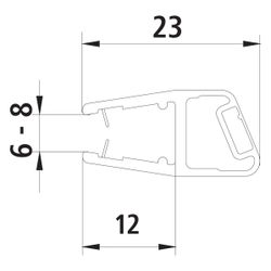 Kermi Magnetleiste 3270 18 x1, 6446, 2000mm, passend bis Serienhöhe 2000mm, 2534099... KERMI-2534099 4051484923268 (Abb. 1)
