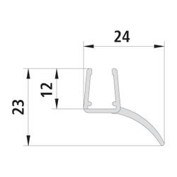 Kermi Glasabdichtung senkrecht x1, 6449, 2000mm, passend bis Serienhöhe 2000mm, 6004121... KERMI-6004121 4051484929949 (Abb. 1)