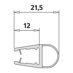 Kermi Wandabdichtung senkrecht x1, 6453, 2000mm, passend bis Serienhöhe 2000mm, 6004125... KERMI-6004125 4051484929956 (Abb. 1)