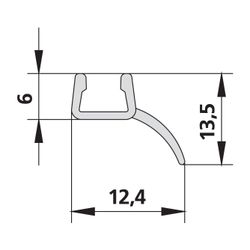 Kermi Glasabdichtung senkrecht 1216 8 x1, 6925, 2000mm, passend bis Serienhöhe 2000mm, 2... KERMI-2534100 4051484923275 (Abb. 1)
