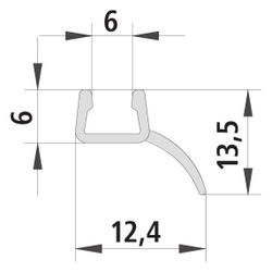Kermi Glasabdichtung senkrecht 1216 8 x1, 6925, 2000mm, passend bis Serienhöhe 2000mm, 2... KERMI-2534100 4051484923275 (Abb. 1)