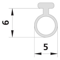 Kermi Dichtleiste x1 7031, 2000mm, mit Anschlagdichtung 2050mm, 2207030... KERMI-2207030 4051484920953 (Abb. 1)