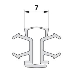 Kermi Scharnierprofil 8286, 1996mm, mit Gleitdichtung senkrecht bis 2000mm, 2282860... KERMI-2282860 4051484920984 (Abb. 1)