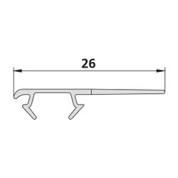 Kermi Anschlagprofil senkrecht x1, 9246, 2000mm bis Serienhöhe 2000mm, 6000348... KERMI-6000348 4051484929895 (Abb. 1)