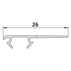 Kermi Anschlagprofil senkrecht x1, 9246, 2000mm bis Serienhöhe 2000mm, 6000348... KERMI-6000348 4051484929895 (Abb. 1)