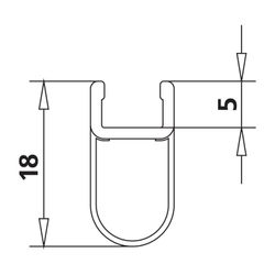 Kermi Glasabdichtung senkrecht x1, 97100, 2000mm, passend bis Serienhöhe 2000mm, 6034392... KERMI-6034392 4051484930419 (Abb. 1)