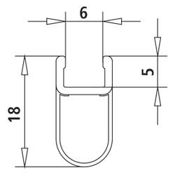 Kermi Glasabdichtung senkrecht x1, 97100, 2000mm, passend bis Serienhöhe 2000mm, 6034392... KERMI-6034392 4051484930419 (Abb. 1)