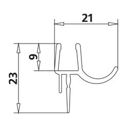 Kermi Dichtleiste RA 5400 12C R x2, 97101 gebogen, kürzbar, mit Wasserabpralleffekt, 253... KERMI-2534085 4051484923145 (Abb. 1)