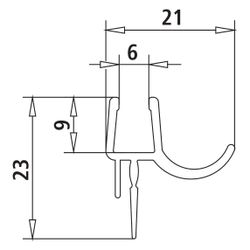 Kermi Dichtleiste RA 5400 12C R x2, 97101 gebogen, kürzbar, mit Wasserabpralleffekt, 253... KERMI-2534085 4051484923145 (Abb. 1)