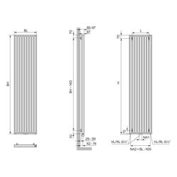 Kermi Arche Designheizkörper vertikal Weiß Seidenglanz 2000x45x670mm 1660W bei 7... KERMI-D9N1720670106XK 4063769492956 (Abb. 1)