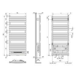 Kermi Aster Blower Mix Badheizkörper mit Heizlüfter 1834x95x600mm, 1014W bei 75/... KERMI-MBN11186004013K 4063769629024 (Abb. 1)