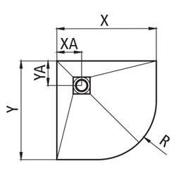 Kermi Board Point RUD 100100 L 1000 x B 1000 x H 130 mm... KERMI-BARUD100100XK 4051484939115 (Abb. 1)