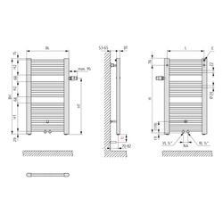 Kermi Basic plus Badheizkörper 1770x35x599mm, Ventil rechts, Thermostat mittig, ... KERMI-E0V1M1800602RXK 4037486612362 (Abb. 1)