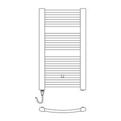 Kermi Basic R-E gebogen elektrischer Badheizkörper 804x51x524mm, WRS, Anschluss ... KERMI-ERE1008500213XK 4063769465790 (Abb. 1)
