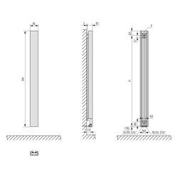 Kermi Beams Designheizkörper 2000x100x150mm 734W bei 75/65/20 Grad C, Weiß... KERMI-D1N102000152XXK 4037486003726 (Abb. 1)