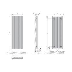 Kermi Bryce Designheizkörper 1600x78x600mm, 1836W bei 75/65/20 Grad C, Anthracite Grey... KERMI-D2N1016600601XK  (Abb. 1)