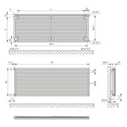 Kermi Carré horizontal Designheizkörper 295x60x1200mm 443W bei 75/65/20 Grad C A... KERMI-D3N1H03012025XK 4051487954672 (Abb. 1)