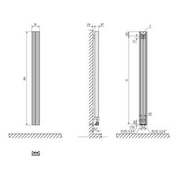 Kermi Decor-Arte Line Designheizkörper 1800x150x78mm strukturweiß... KERMI-D2N10180015HXXK  (Abb. 1)