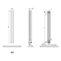 Kermi Decor-Arte Plan Designheizkörper 1800x150x100mm strukturweiß... KERMI-D1N10180015HXXK  (Abb. 1)