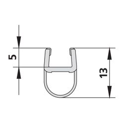 Kermi Wandabdichtung senkrecht E3814 2000mm für Pendeltür bis Serienhöhe 2000mm, 2539104... KERMI-2539104 4051484928225 (Abb. 1)