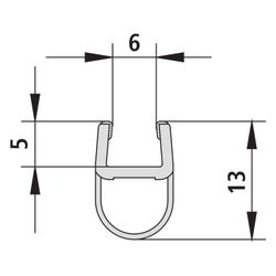 Kermi Wandabdichtung senkrecht E3814 2000mm für Pendeltür bis Serienhöhe 2000mm, 2539104... KERMI-2539104 4051484928225 (Abb. 1)