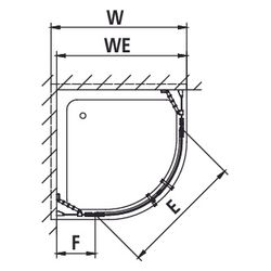 Kermi Pendeltür Filia XP Viertelkreis Festfeld P50 2000x900x31mm ESG Klar 6mm Silb... KERMI-FXP5009020VPK 4051484189961 (Abb. 1)
