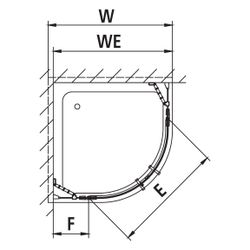 Kermi Pendeltür Filia XP Viertelkreis Festfeld P50 2000x900x31mm ESG Klar 6mm Silb... KERMI-FXP5009020VPK 4051484189961 (Abb. 1)