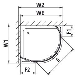 Kermi Duschkabine Filia XP Viertelkreis Pendel Festfeld P50 2000x900x31mm V42 ESG ... KERMI-FXP50V4220VPK 4051484190028 (Abb. 1)