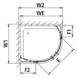 Kermi Duschkabine Filia XP Viertelkreis Pendel Festfeld P50 2000x900x31mm V42 ESG ... KERMI-FXP50V4220VPK 4051484190028 (Abb. 1)