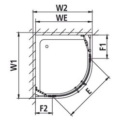 Kermi Duschkabine Filia XP Viertelkreis Pendel Festfeld P50 2000x900x31mm V42 ESG ... KERMI-FXP50V4220VPK 4051484190028 (Abb. 1)