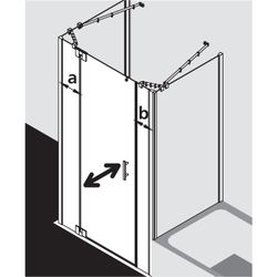 Kermi Duschkabine Filia XP Pendeltür 1F Festfeld 1GL 1850x1300x31mm ESG SR Opaco 6... KERMI-FX1GL13018VUK 4051484181538 (Abb. 1)