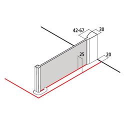 Kermi Seitenwand Filia XP TWD 2000x800x30mm ESG Klar 6mm Silber Hochglanz Anschlag... KERMI-FXTWD08020VAK 4051484190912 (Abb. 1)