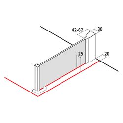 Kermi Seitenwand Filia XP TWD 2000x800x30mm ESG Klar 6mm Silber Hochglanz Anschlag... KERMI-FXTWD08020VAK 4051484190912 (Abb. 1)