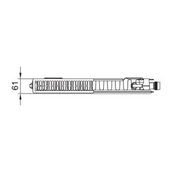 Kermi Profil-V Flachheizkörper Typ 11 Weiß 900x61x3000mm Ventil rechts mit Abdec... KERMI-FTV110903001R1K 4037486022246 (Abb. 1)