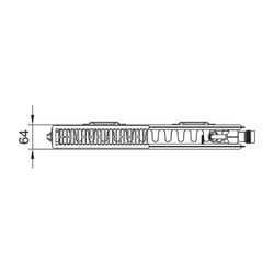 Kermi Profil-V therm-x2 Flachheizkörper Typ 12 600x64x1000mm, 1229W bei 75/65/20... KERMI-FTV120601001R1K 4037486023991 (Abb. 1)