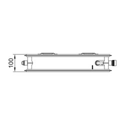 Kermi Profil-V therm-x2 Hygiene Flachheizkörper Typ 20 600x100x600mm, 616W bei 7... KERMI-FTV200600601L1K 4037486252179 (Abb. 1)