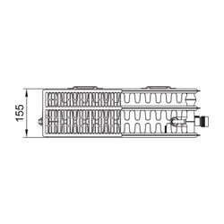 Kermi Profil-V therm-x2 Flachheizkörper Typ 33 600x155x1300mm, 2907W bei 75/65/2... KERMI-FTV330601301L1K 4037486032689 (Abb. 1)