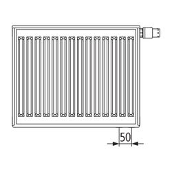 Kermi Profil-V therm-x2 Flachheizkörper Typ 12 600x64x1000mm, 1229W bei 75/65/20... KERMI-FTV120601001R1K 4037486023991 (Abb. 1)
