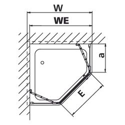 Kermi Duschkabine Ibiza 2000 Fünfeck Schwingtür Festfeld 49L 1850x900x24mm ESG Kla... KERMI-I249L090181AK 4046383569228 (Abb. 1)